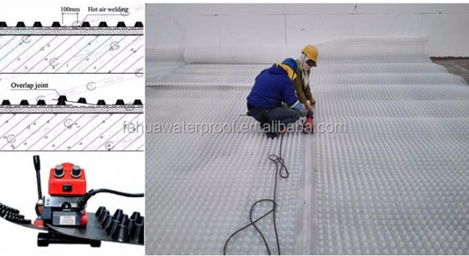 3 м ширины HDPE пластмассовый дренажный доски с вмятиной пластиковый дренажный лист прочное и доступное решение дренажа 6