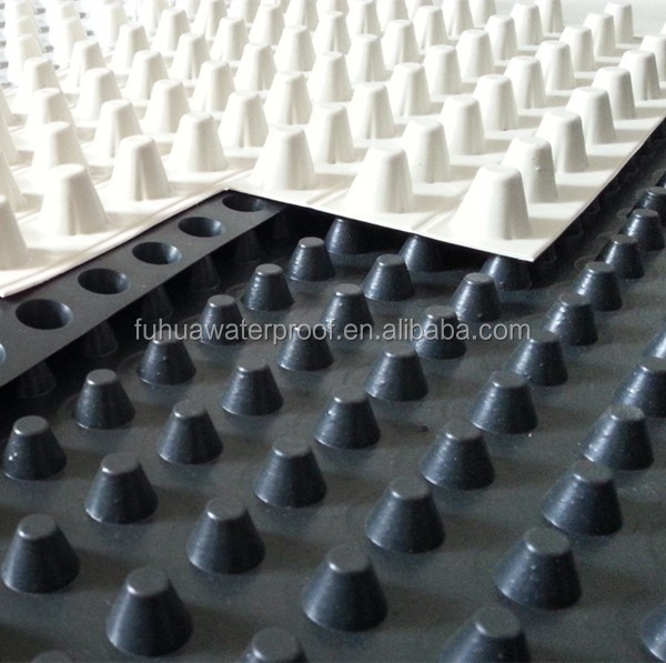 Система дренажа HDPE Пластиковый ямочный лист 10cm 20cm Крыша ямочная коврик 30m Длина 20cm Ширина 10cm Высота 1